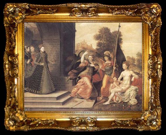 framed  The Brunswick Monogrammist Elizabeth I and the three Goddesses (mk25), ta009-2
